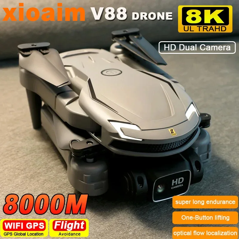 

For Xiaomi V88 Drone 8K 5G GPS Professional HD Aerial Photography Remote Control Aircraft HD Dual Camera Quadcopter Toy UAV