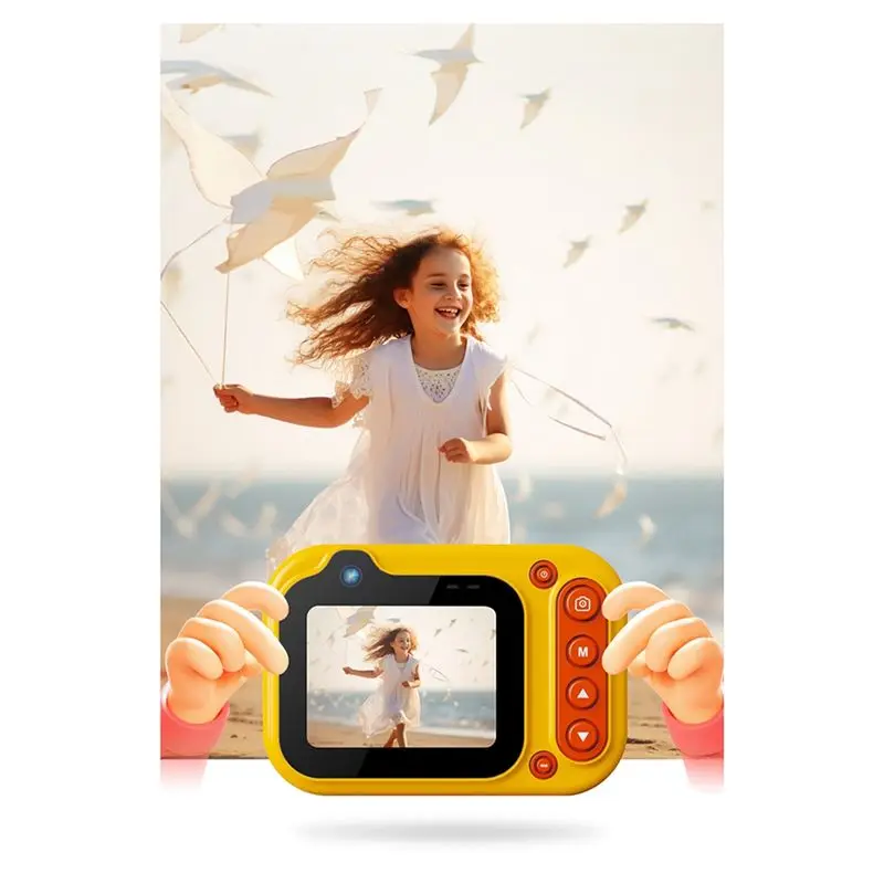 Caméra Action Étanche 3m 2.4" HD - Jaune - Batterie Lithium