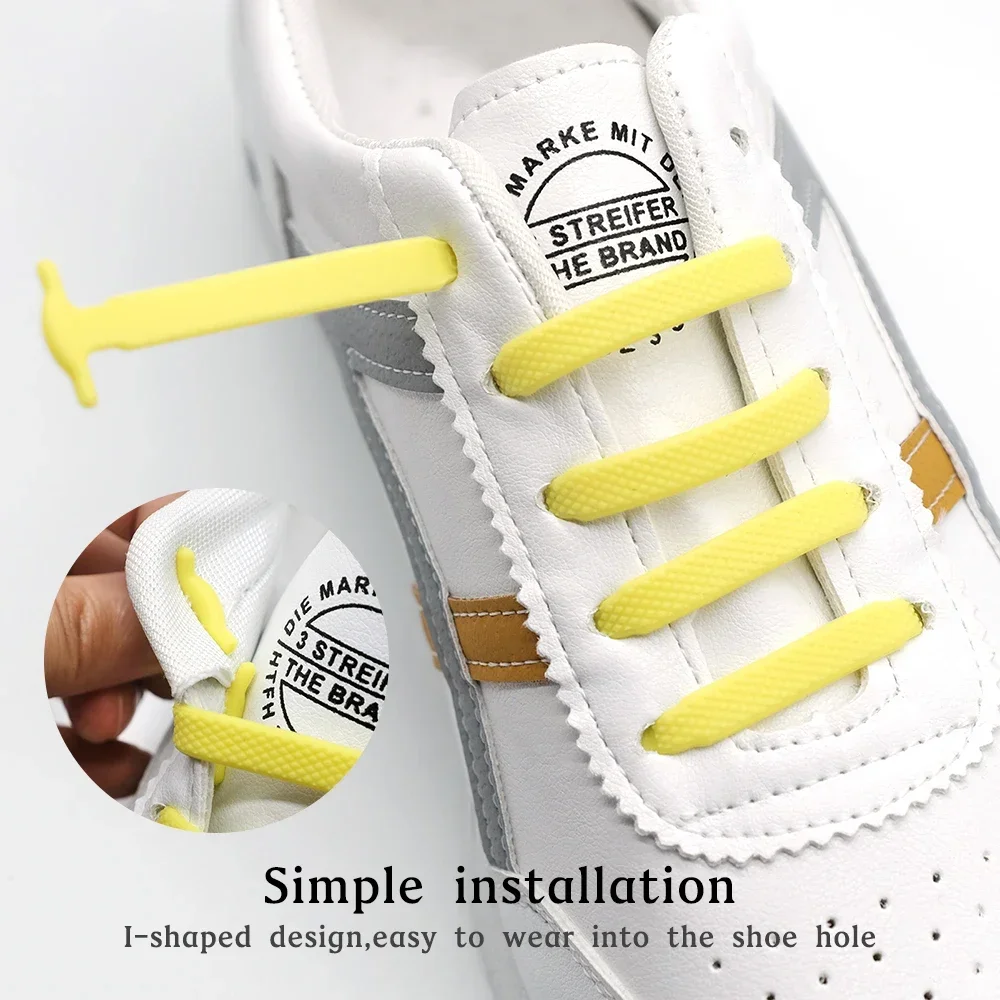 Chaussures élastiques en Silicone, sans cravate, créatives, en caoutchouc, dentelle, 13 couleurs, baskets pour enfants et adultes, 16 pièces/lot_voghion.com