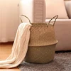 Folding Wicker Basket Toy Organizer, Seagrass Storage Basket, Laundry Woven Basket, Plant Flower Pot For Home Garden 1