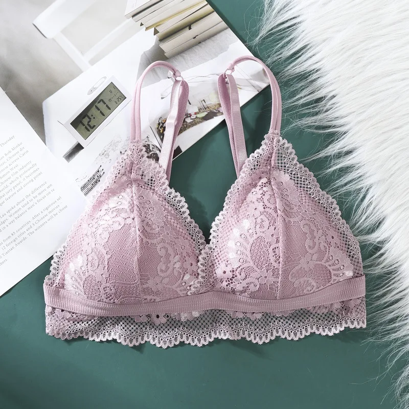 Floral Lace Bras For Women Sexy Lingerie Beauty Back Deep V