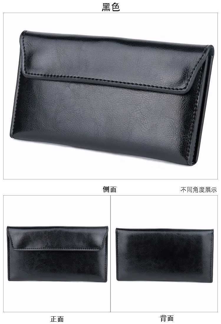 Kuh Echtes Leder Frauen Geldbörsen Geld Clip Tasche Kupplung Weibliche Lange Geldbörse Luxus Design Damen Kreditkarte Halter Geldbörsen – Detail 5