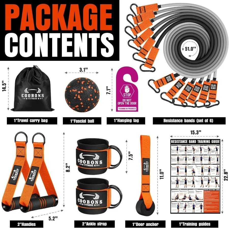 Heavy Resistance Bands for Working Out 300LBS Exercise Bands with Handles Workout Bands for Men Weight Fitness Bands Set for Mu