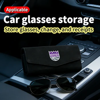 Adatto per custodia per occhiali in pelle scamosciata per auto, scatola porta occhiali da sole, porta ricevute, porta biglietti da visita, regalo commemorativo.