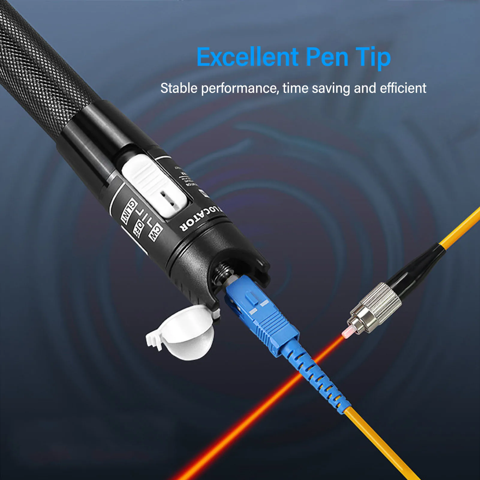 80km Visual Fault Detector 2.5mm Universal Connector Fiber Optic Test Pen 650nm&plusmn;10nm Output 80MW for Breakpoint Detection