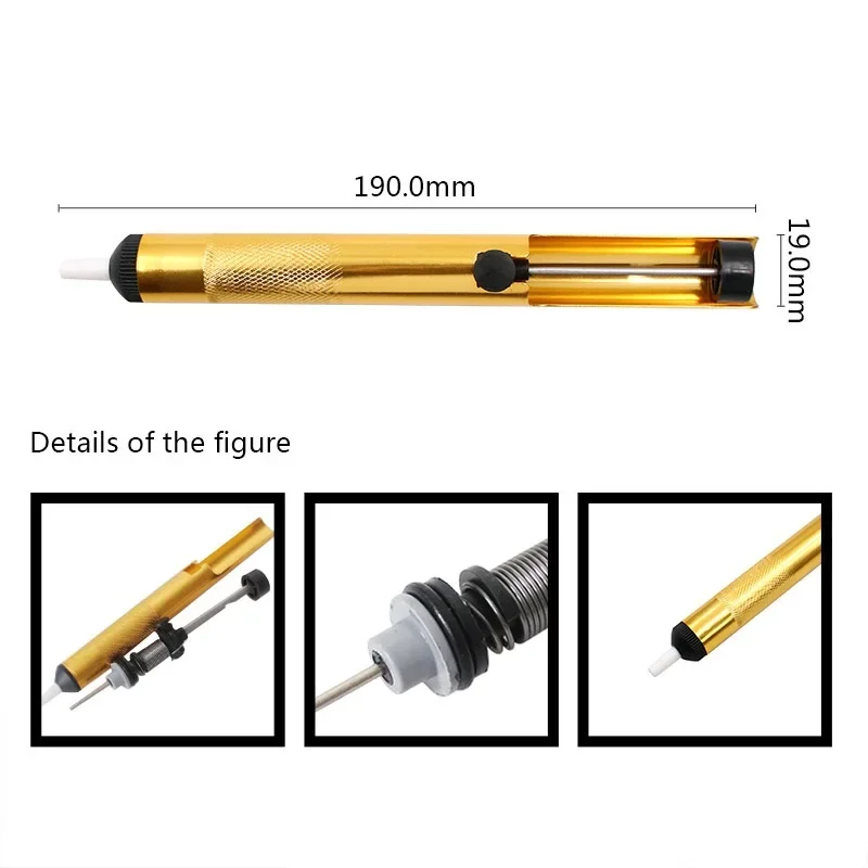 Desoldering Suction Pump Soldering Iron Cleaner Soldering Iron Tip Cleaner Desoldering Pump Desoldering Tool Electrothermal Solder Sucker Tin Pump Aluminum Metal Desoldering Pump Suction Tin Gun Soldering Sucker Pen Removal Vacuum Soldering Iron Desolder Hand Welding Tools