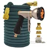 Home and Garden Watering Hose High Pressure Magic 2.5-30 Meters Flexible Double Metal Connector Dark Green 25-100FT Wash Car Gun 1