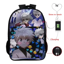 

Hunter X Hunter Anime School Backpack Bag Killua Zoldyck Kawaii Teenagers School Bag Mochilas 16 Inch Children Anime Schoolbag