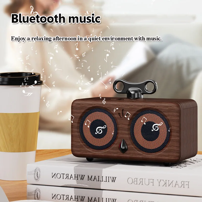 Portable Retro Bluetooth Speaker Outdoor Stereo Soundbar Subwoofer Wireless Music Player with Microphone for IOS Andriod Phone