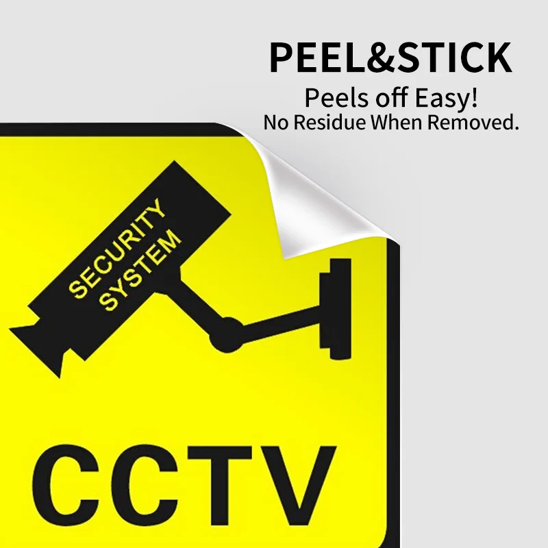 4/8PCS Warning Stickers 24 HOUR VIDEO Surveillance Security Camera Alarm Sticker CCTV Video Warning Tape Home Store School etc.