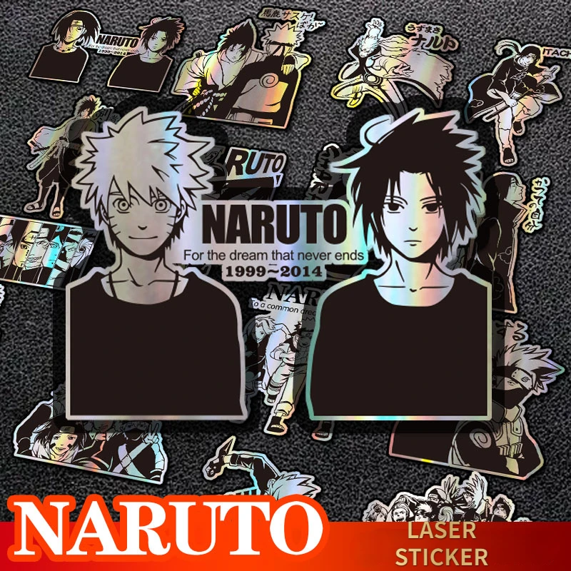 

Japanese anime Naruto laser stickers colorful wall stickers computer case notebook stickers waterproof car mobile phone stickers