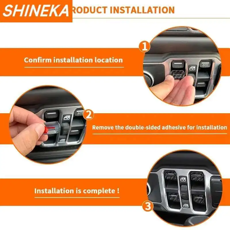 SHINEKA 자동차 탄소 섬유 그레인 인테리어 장식 커버 액세서리 지프 랭글러 JL Gladiator JT 2018 2019 2020 2021-2023