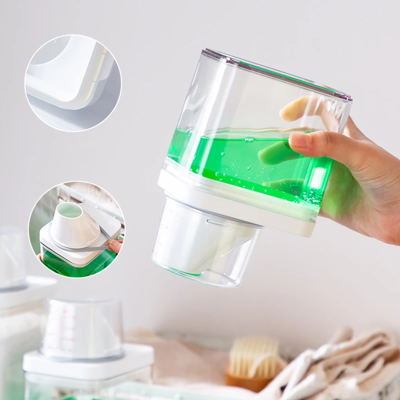 Refillable Laundry Detergent Container with Measuring Cup Washing Powder  Soap Dispenser Multipurpose Storage Bottle Cereals Jar - AliExpress