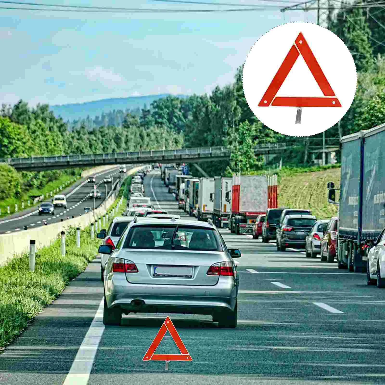

2pcs Car Warning Sign Triangle Road Safety Tool Auto Folding Safety Sign
