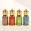 6/10/15ml Essential Oil Roller Bottle Gold Crown Shape Perfume Bottling Travel Electroplated Carve Glass Luxury Empty Bottle 3