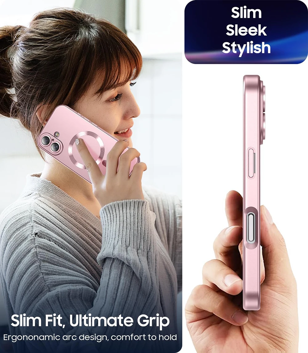 Luxury Metallic Paint Silicone Soft Case with Magnetic Back Shell