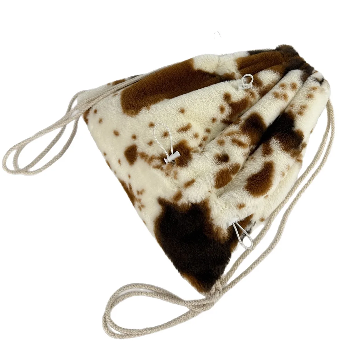 NEW backpack Cow Patterned Fur Warm Tote Fitness Bags Large Capacity Lightweight leopard print Shopping bucket Bag