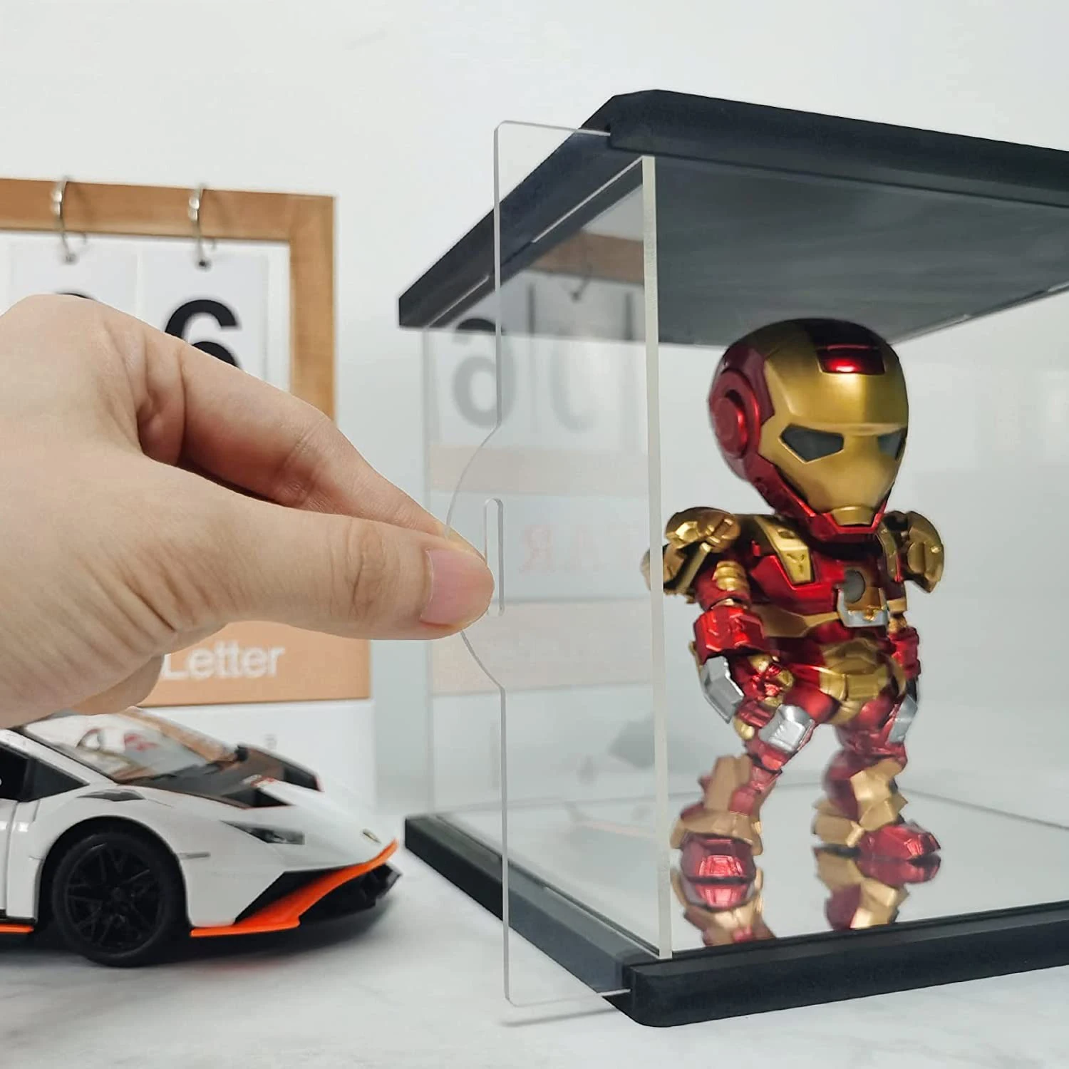 Custom Mirror Acrylic Display Box with Door for Figures,Toy,Doll,Car  Model,Collection,Organizer Display Case Dustproof Showcase