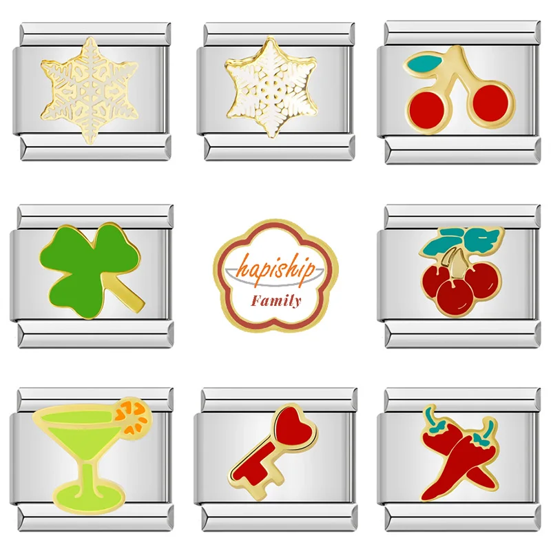 Hapiship 패밀리 2024 패션 체리 후추 눈송이 키 참 링크 핏 9mm 팔찌, 스테인레스 스틸, DIY 쥬얼리 제작, NEW070 Best Top5 Hapiship 패밀리 2024 패션 체리 후추 눈송이 키 참 링크 핏 9mm 팔찌, 스테인레스 스틸, DIY 쥬얼리 제작, NEW070 Best Top5