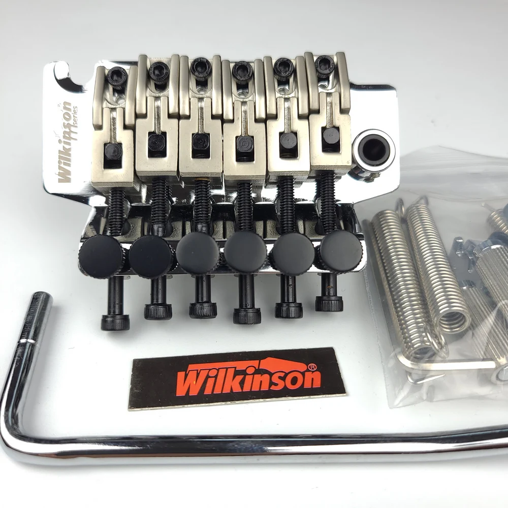 Wilkinson Licenciado Cordas Guitarra Elétrica Duplo Travamento Tremolo Sistema Ponte 42mm r2 Porca Cromo Prata Wodl1 6 - Image 5