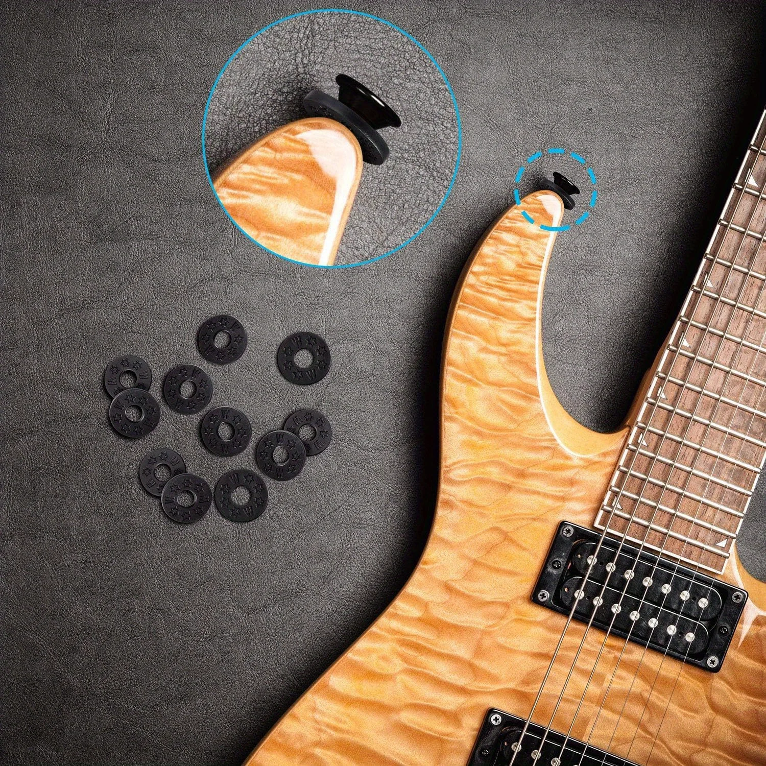 Professional Rubber Strap Locks 10pcs For Electric Guitar and Bass