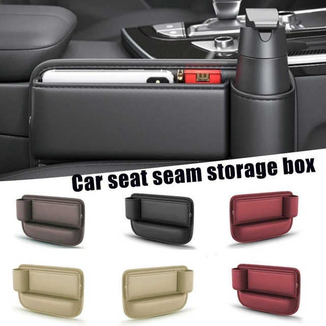 Sac de rangement multifonctionnel pour siège de voiture, remplisseur de  siège avec porte-gobelet pour téléphone, cuir PU, intérieur de voiture