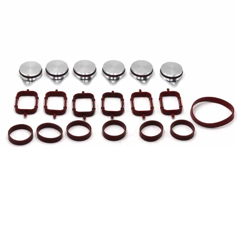 For BMW M57 E39 E60 E46 E38 E53 E83 E65 E61 E65 E70 E71 E92 X3 X5 X6 Swirl Flap Blanks Plate & Intake Inlet Manifold Gasket Seal