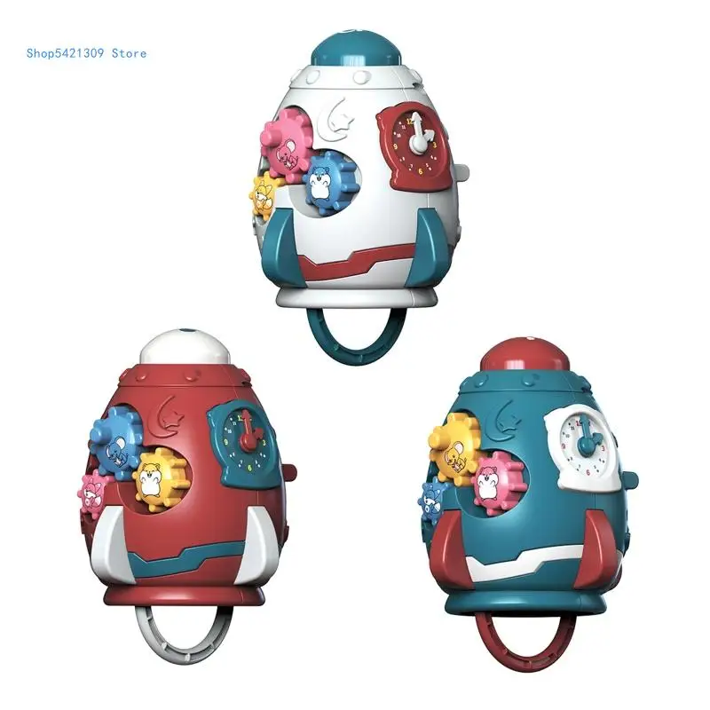 85WA Infant Puzzle Toy Bed/Stroller Handheld Drum Easy Carry Plastic Music Drum