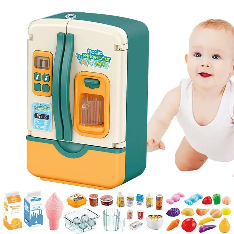 

Miniature Fridge Toy Dollhouse Toys Refrigerator Kitchen Set 39pcs Mini Toy Fridge And Pretend Play House Dollhouse Toys Frige