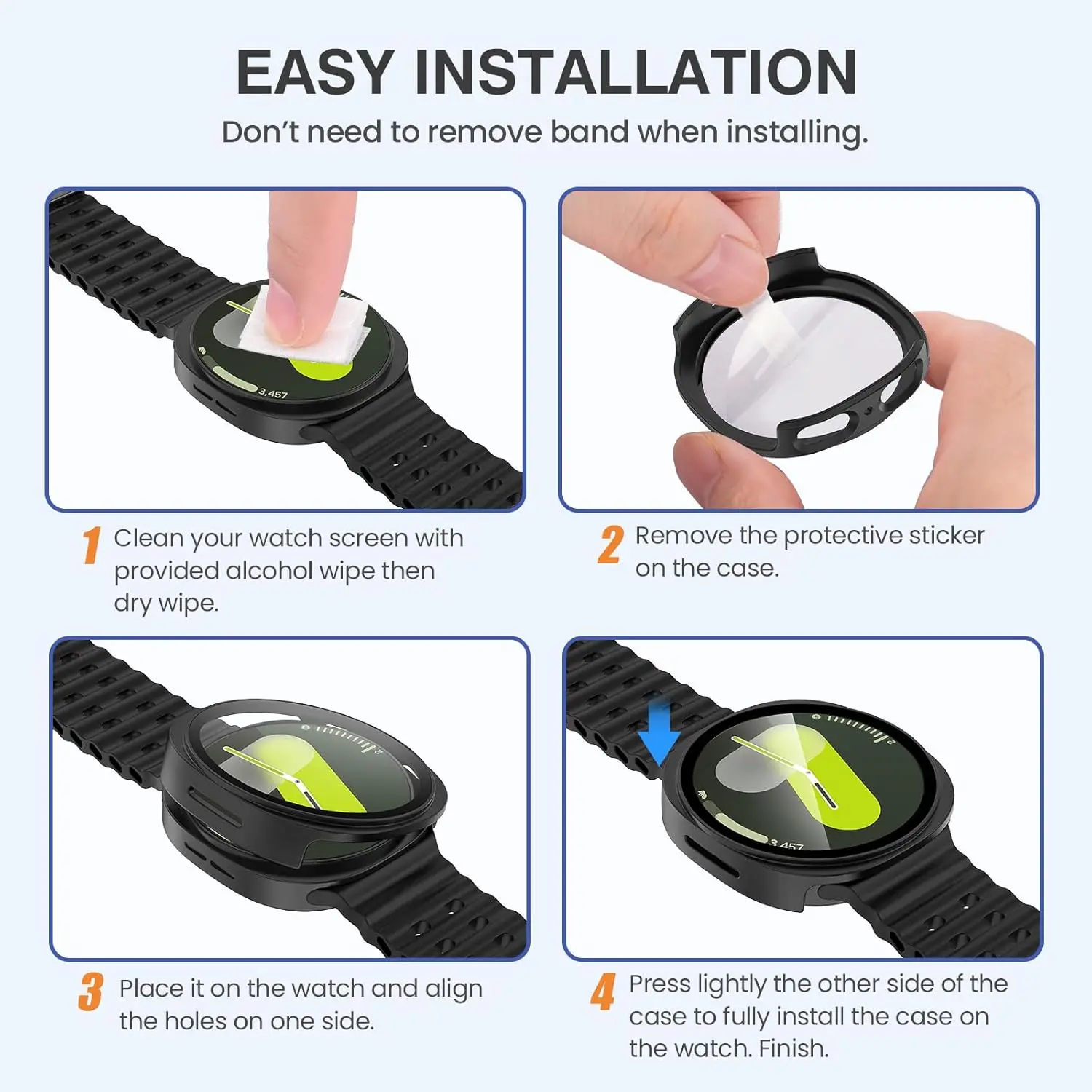 All-Around Protective Watch Case with Screen Protector and PC Bumper