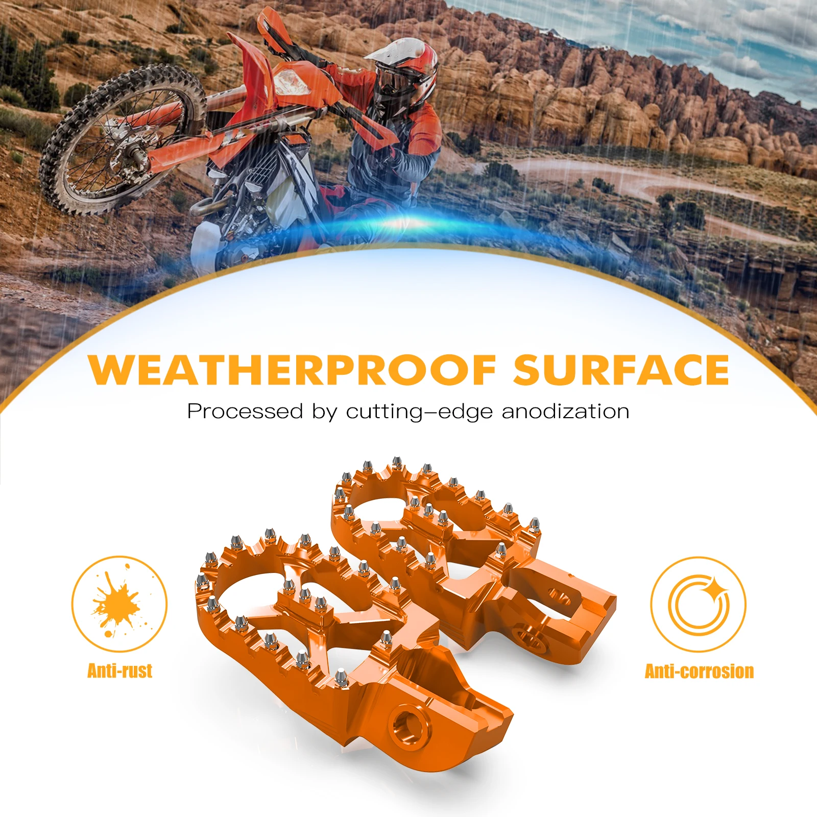 Foot Pegs Footrest Pedal 57mm For KTM-EXC300 EXC EXCF XCW 125 150 250 300 350 400 450 500 SX SXF XC XCF-SX85