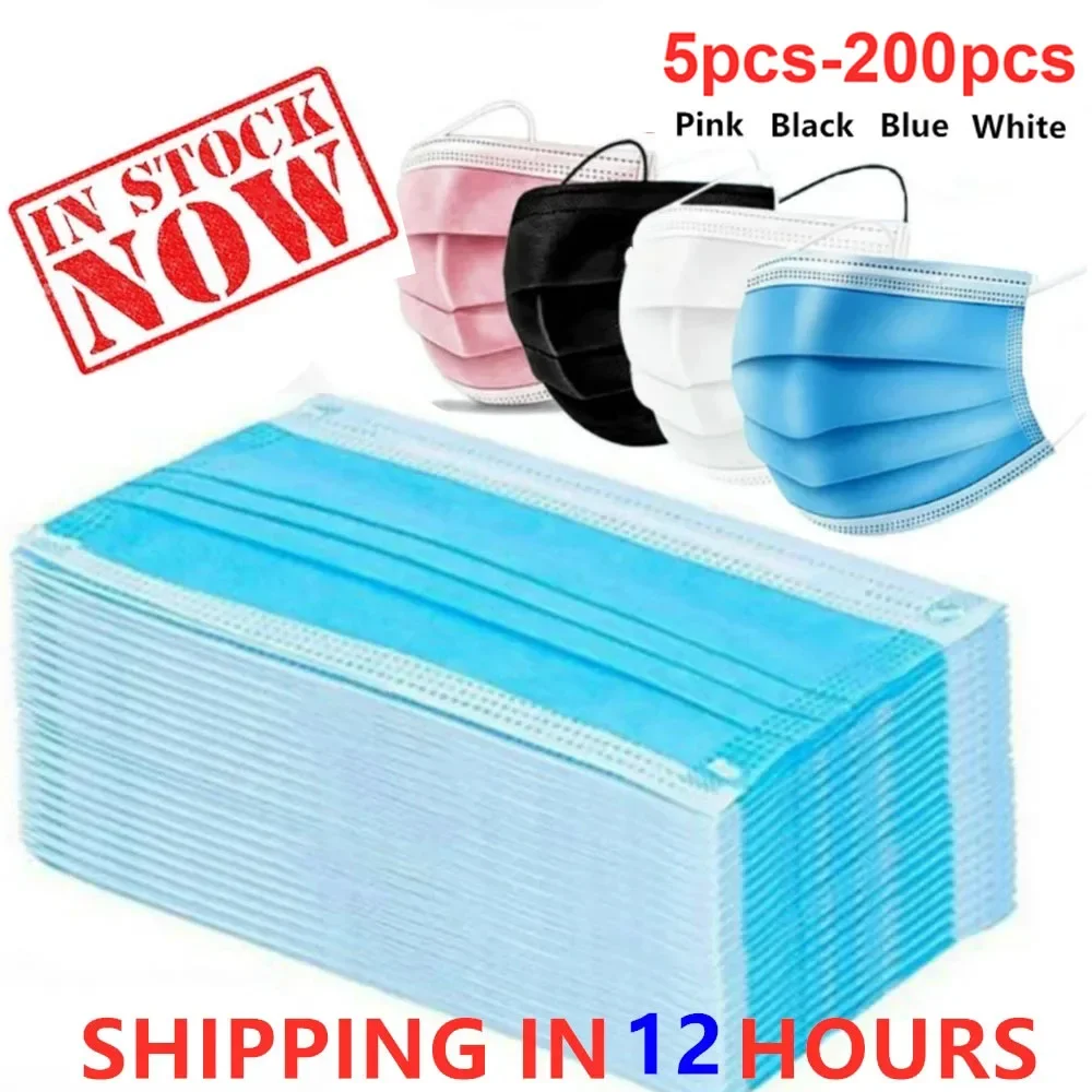 Mouth Masks 3-layer Anti-Dust Disposable Mascarillas Non Woven Meltblown Cloth Masks Elastic Ear Loop Face Mask