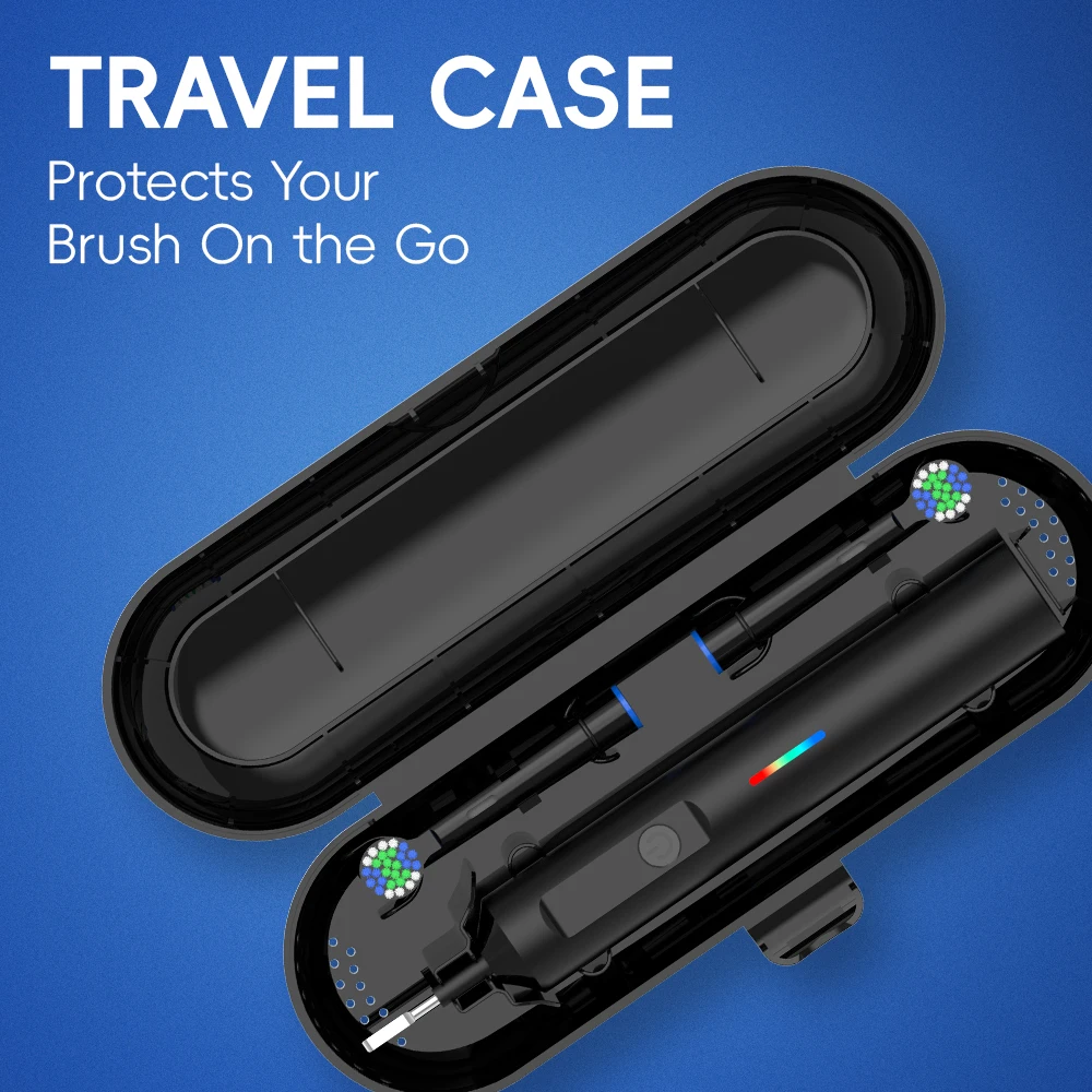 2x Smart Rotating Electric Toothbrush Set, Rechargeable Rotary Toothbrushes Compatible with Oral B Braun Replacement Brush Heads