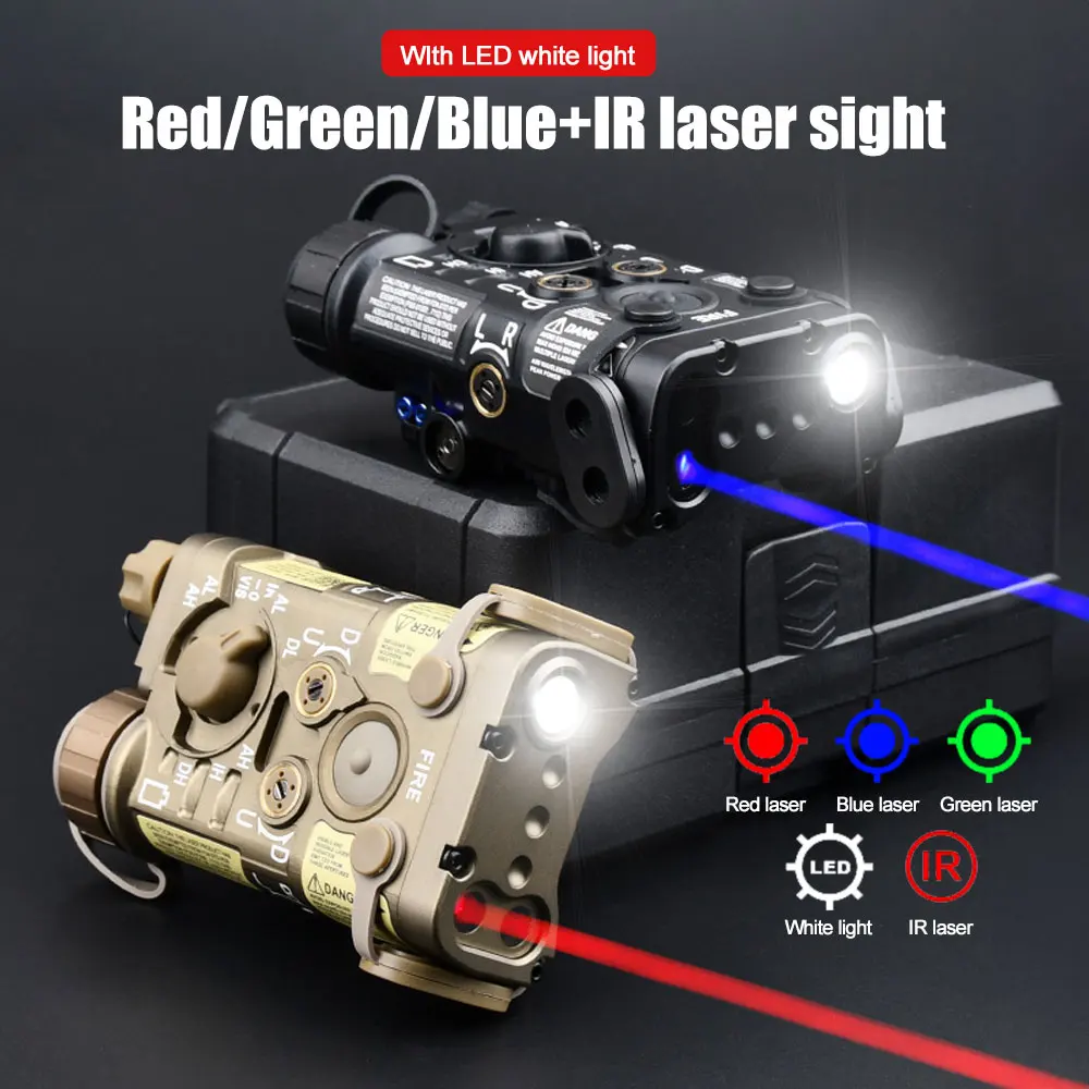 Tactical Sotac L3-Ngal Peq Nylon Rosso/Verde/Blu Laser Dot Sight + Puntatore Ir + Illuminazione A Led Arma Da Caccia Luce Per Binario Da 20Mm