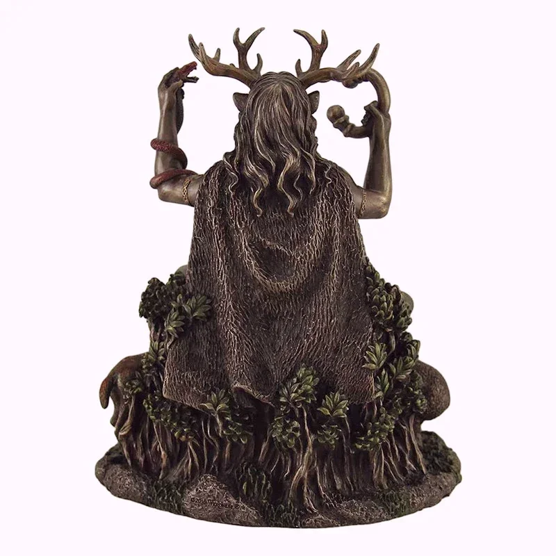 Cernunnos Horned Animal God Sculpture Resin Landscape Underworld Figurine Statue Home Office Shop Decor Ornament