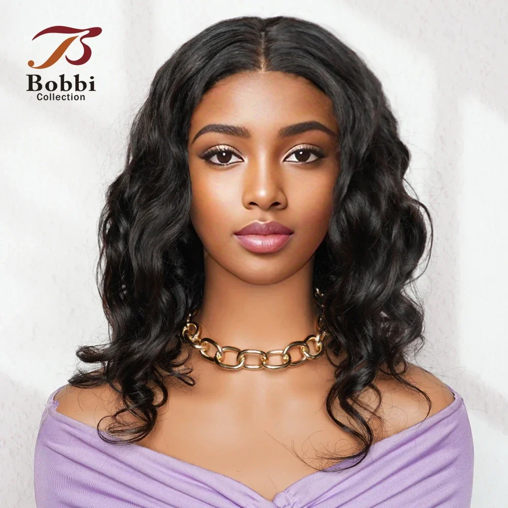 Loose Wave Human Hair Wig 5x5 Lace Front Wig For Women Natural Black Pre-plucked Transparent Lace