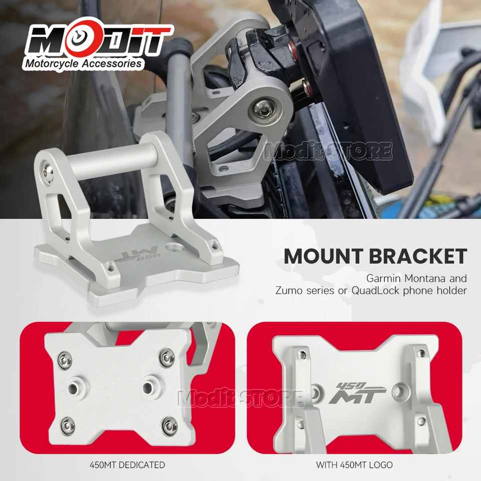 pour CFMOTO pour 450MT 2024 – 2025 Support Téléphone Portable Moto Support Extension Montage Navigation GPS Moto Support De Navigation GPS(E