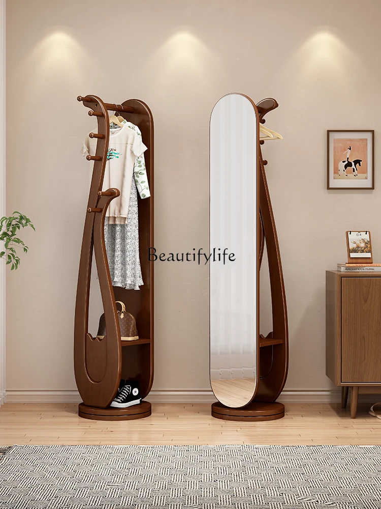 

Clothes Rack Solid Wood Rotatable Storage Simple New Chinese Style