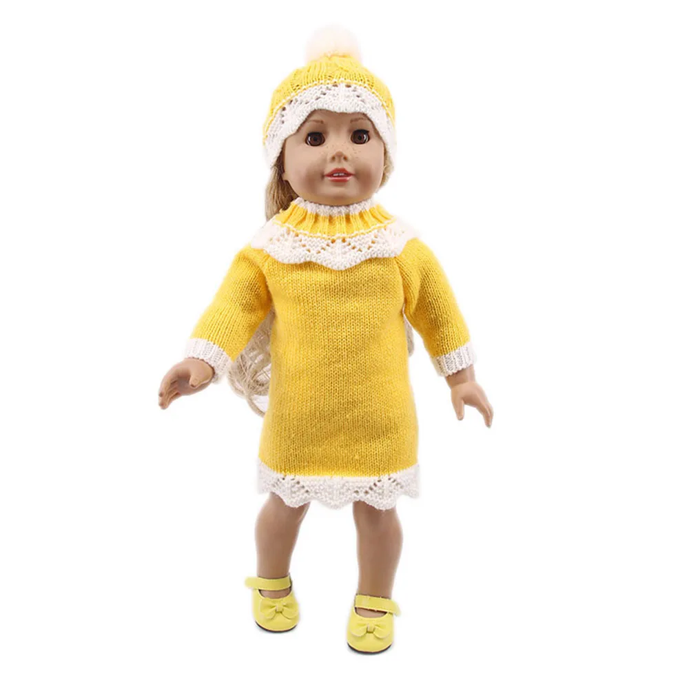 25 Styles Yellow Skirt Doll Clothes For 43 Cm Baby Doll & 18 inch American Doll Girl's Dress,Our Generation Accessories Toys