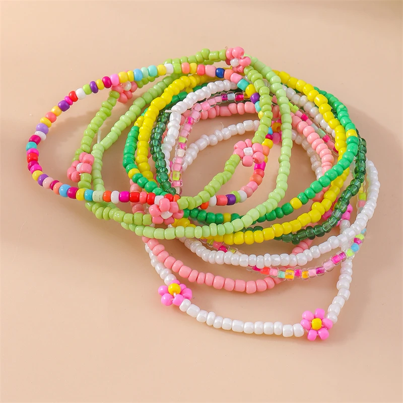 10 teile/satz böhmische bunte Perlen Armbänder für Frauen elastische handgemachte Armbänder Mädchen Party Urlaub Schmuck Dekoration – Detail 4