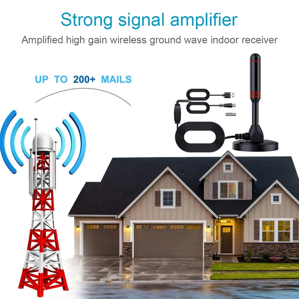 Indoor Outdoor Digital HD TV Antenna with Amplifier