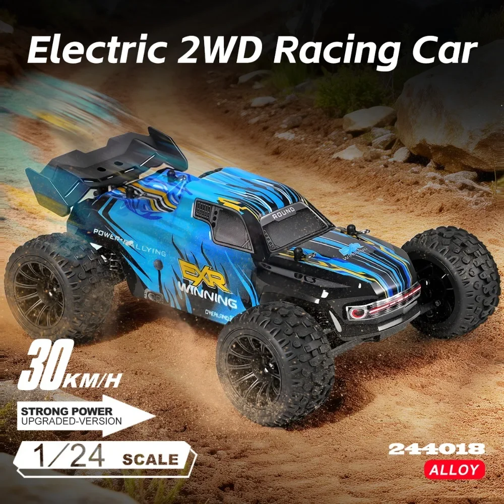 Dessous du WLTOYS 244018 montrant la transmission 4WD et les suspensions indépendantes