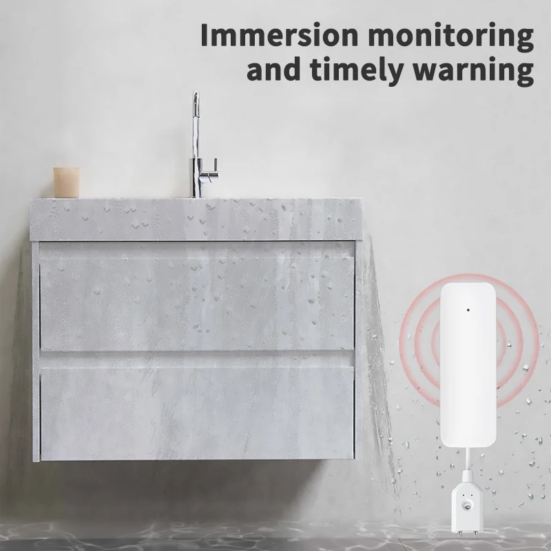 ZigBee 투야 스마트 와이파이 누수 센서 알람 앱 원격 모니터, 물 넘침 수준 감지기, 홈 보안 경보 시스템