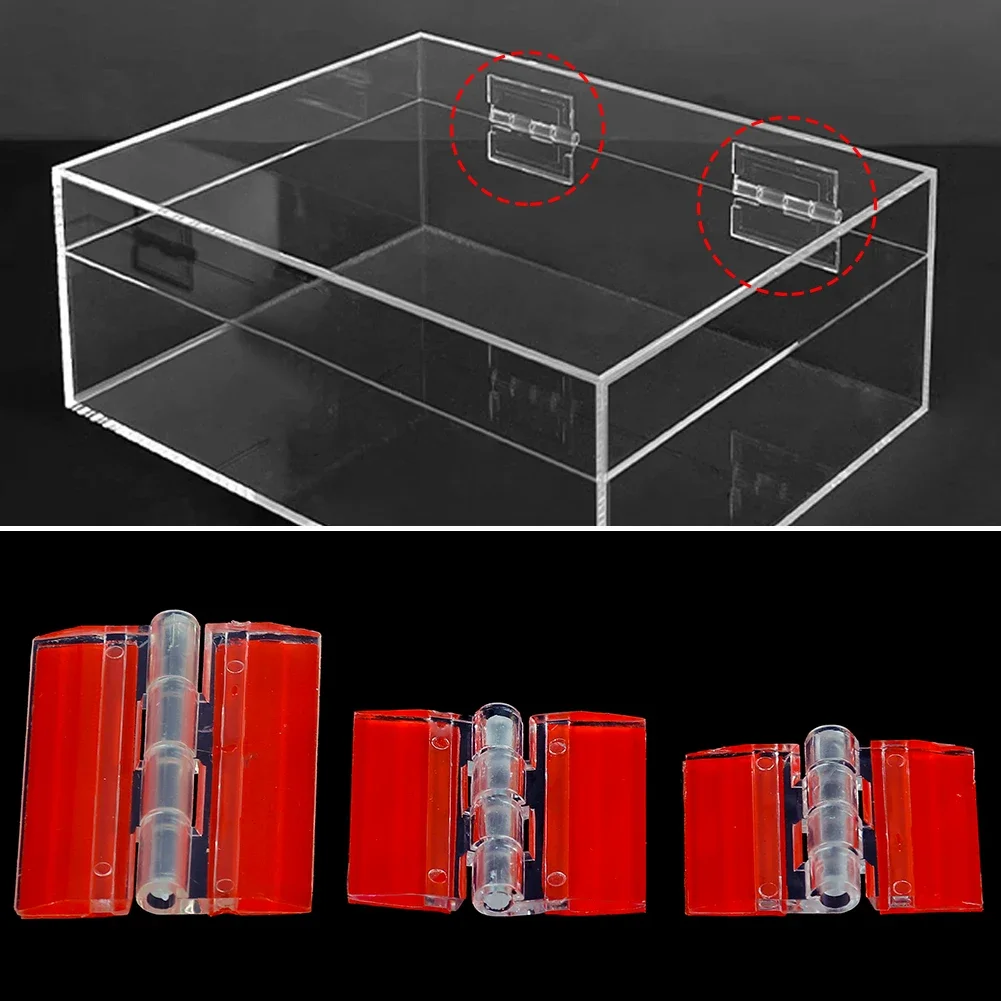Cabinet Hinges 10Pcs Transparent Plastic Folding Hinges Durable Clear Acrylic Hinge Tools Furniture Cabinet Door Hinges