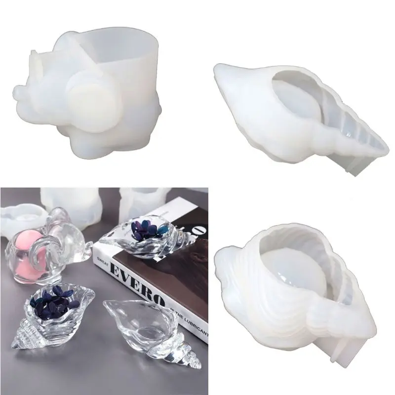 3x Make Up Egg Stand Epoxy Resin Mould Conch Elephant Rack Silicone Moulds for DIY Decoration