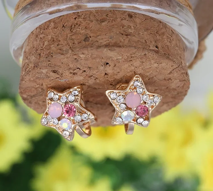 Korean Rhinestones Clip Earrings For Women Girl Party Jewelry Gift ear clip earrings clip earrings ear clip ear accessories
