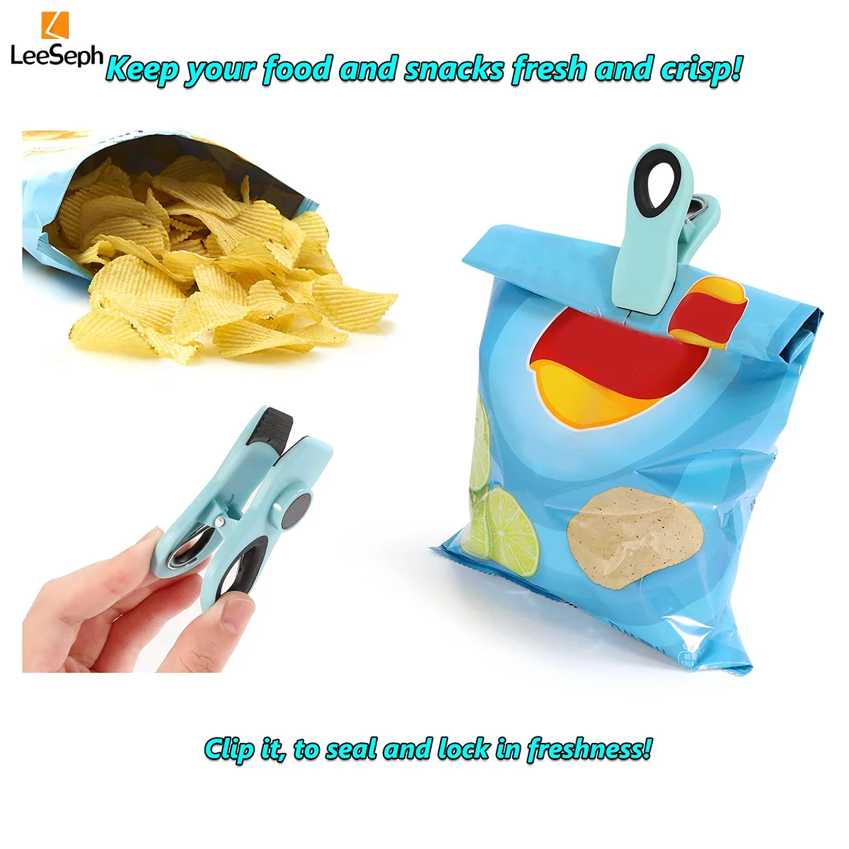 Bag Clips Set Magnetic Multicolor for Food Storage