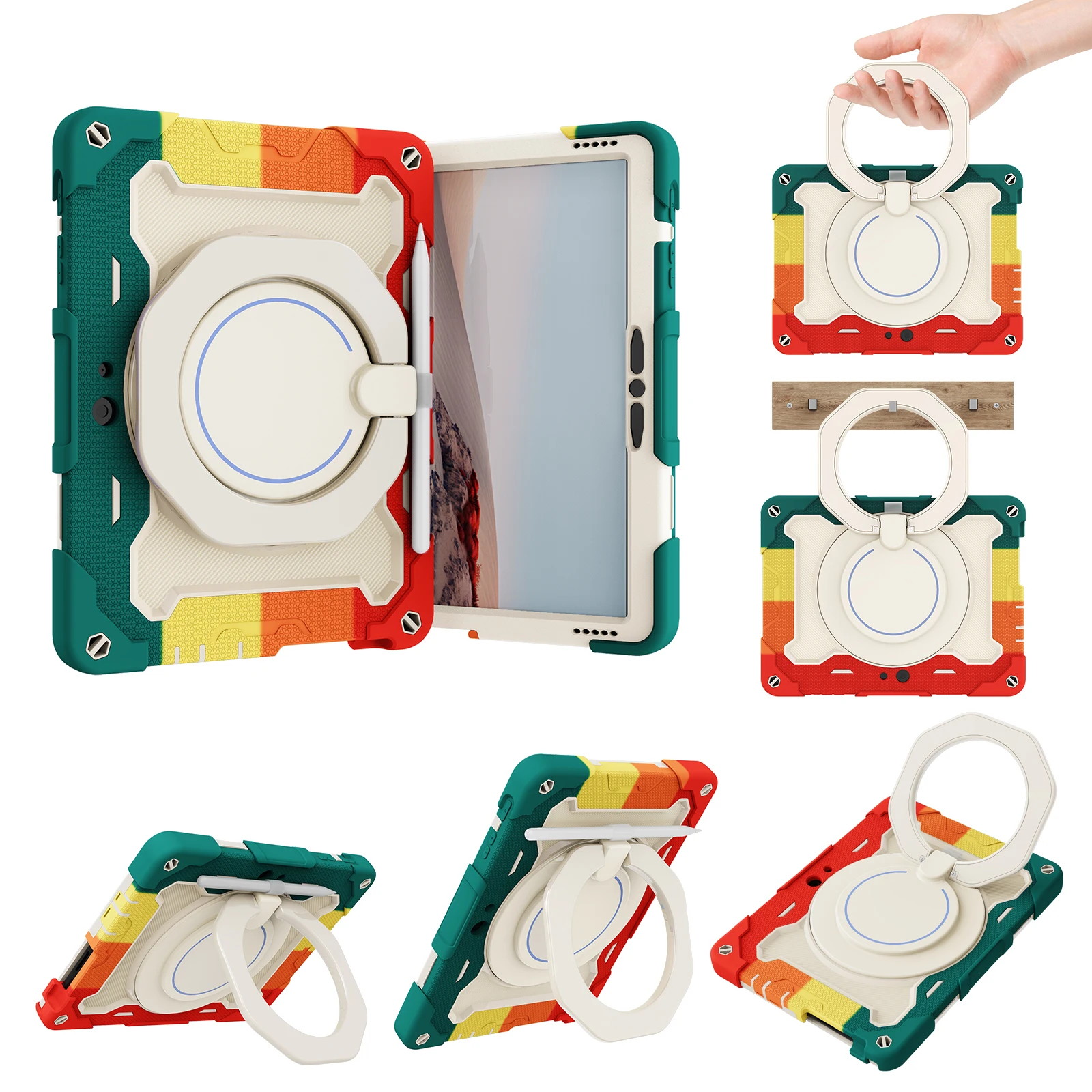 Per Microsoft Surface Go 1 2 3 10.5 "Cover Protettiva Per Custodie Surface Go Funda Cinturino Rotante Custodia Antiurto Sicura Per Bambini
