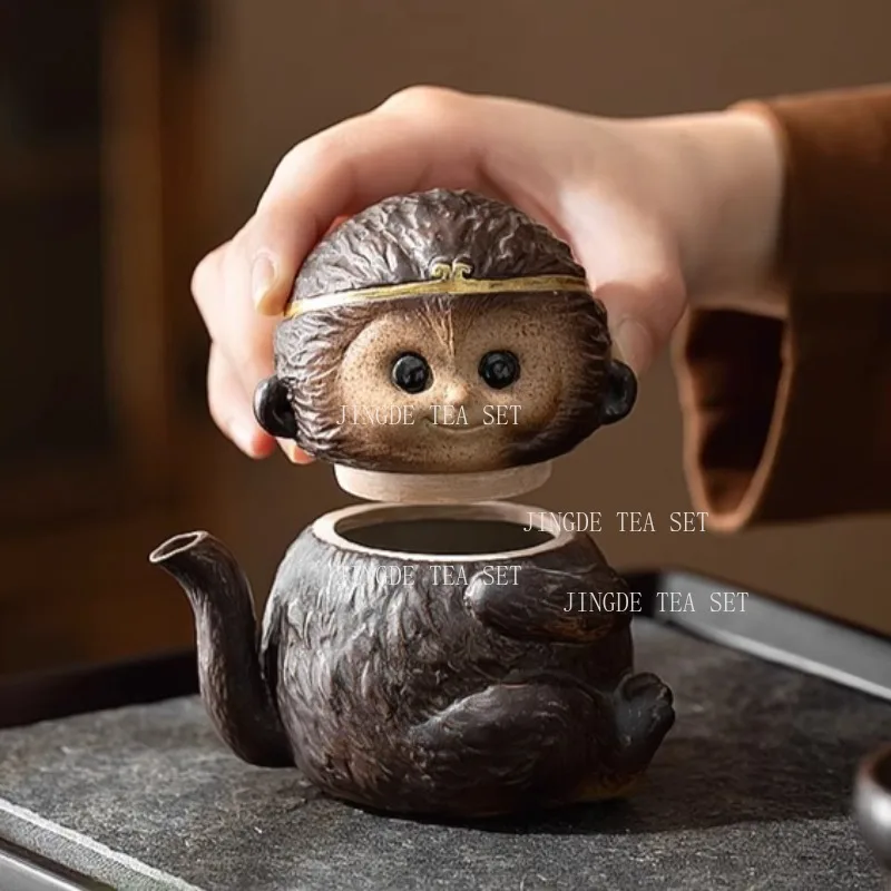 150ml Wukong Teapot Creative Home Teapot Anti Scalding Hand Grip Pot Desktop Ornament Drinking Utensils Tea Ceremony Accessories