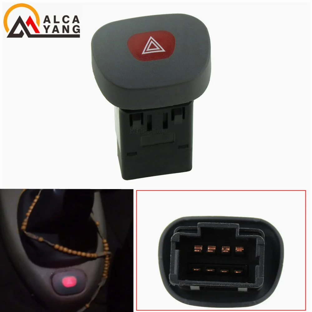 8 Pin Per Renault Clio Ii Megane I Classic Emergency Hazard Switch 7700421820 Nuovo.